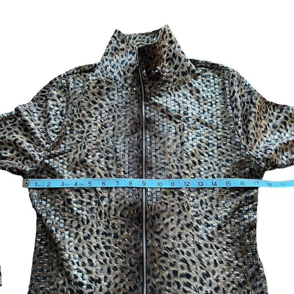 Exclusively Misook Leopard Paillette Zip Up Jacket - Picture 3 of 5